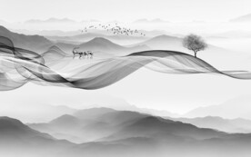 高端 意境灰色山水 TIf分层