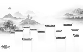 现代 意境灰色山水 TIf分层