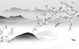 高档 灰色高清山水 TIf分层