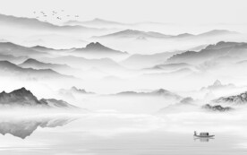 现代 灰色高清山水 TIf分层