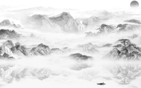 新品 灰色山水背景 TIf分层