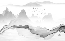 最新 灰色山水背景 TIf分层