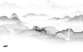 高档 灰色山水背景 TIf分层