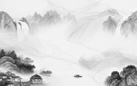 高雅 高清灰色山水 TIF分层