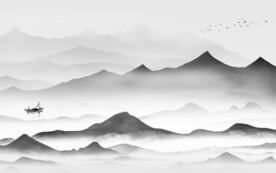 高清 高端灰色山水 tiF分层