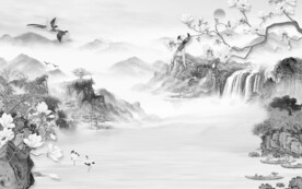 高档 高端灰色山水 tiF分层