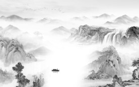 淡雅 灰色高档山水 tif分层