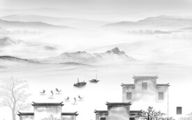 新款 极简高档山水 Tif分层