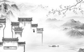 简约 最新灰色山水 TiF分层