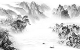 淡雅 大气灰色山水 TiF分层