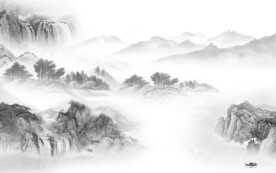 高端 新品灰色山水 TiF分层