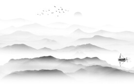 新品 爆款灰色山水 TiF分层