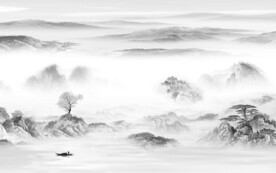 高档 爆款灰色山水 TiF分层