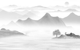 高端 爆款灰色山水 TiF分层