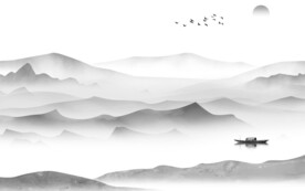 新品 轻奢灰色山水 TiF分层