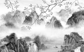 新款 轻奢灰色山水 TiF分层