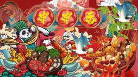串串香背景墙
