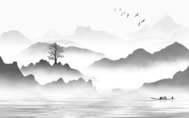 高档 奢雅灰色山水 TiF分层