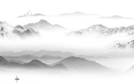 简约 灰色中式山水 TiF分层