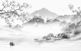 简约 中式最新山水 TiF分层