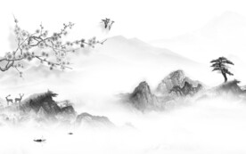 简约 轻奢灰色山水 TiF分层