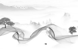 人气 轻奢灰色山水 TiF分层