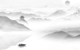 意境 现代客厅山水 TiF分层