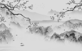 别墅 灰色客厅山水 TIF分层