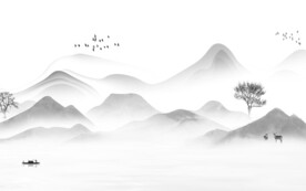 新品 灰色客厅山水 TIF分层