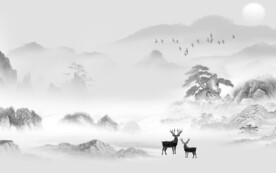 新款 简奢灰色山水 tiF分层