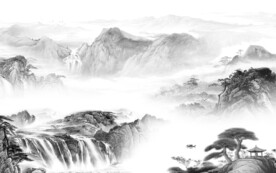 奢雅 简奢灰色山水 tiF分层