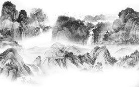 高档 简奢灰色山水 tiF分层