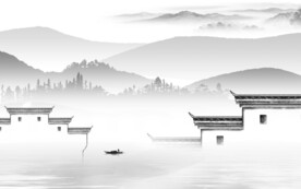 素雅 高档灰色山水 TiF分层