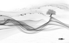 奢雅 高档灰色山水 TiF分层