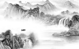 意境 清晰灰色山水 TiF分层