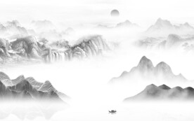 新品 清晰灰色山水 TiF分层