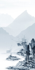 蓝色 新传玄关框画 Tif分层