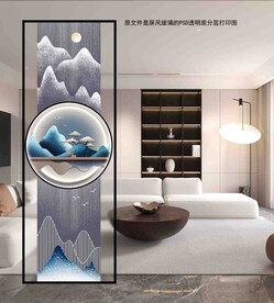 高清分层透明底屏风玻璃打印图