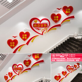 商会宗旨楼道文化墙