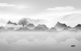 高清 新品灰色山水 TiF分层