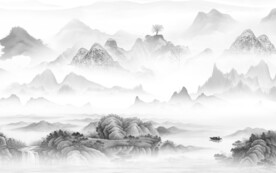 高清 新品灰色山水 TiF分层