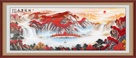鸿运当头山水画
