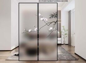 高清分层透明底屏风玻璃打印图