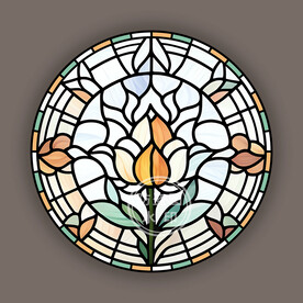 彩绘灯具教堂蒂凡尼圆形玻璃图案