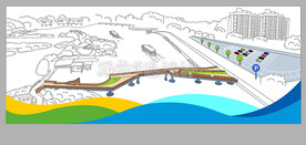 高级海边场景绘制简笔画场景