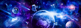 梦幻流星太空星球宇航员宇宙背景