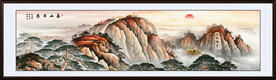 泰山日出山水画五岳独尊