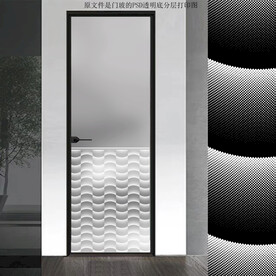 高清分层透明底平开门打印图