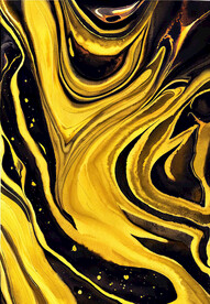 黑金流体抽象画