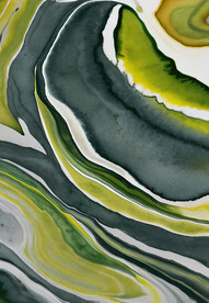 灰绿色水墨肌理画